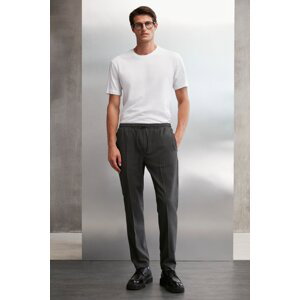 GRIMELANGE Blaz pánské tkané kalhoty s elastickým pasem, úzkým střihem, kapsami a proužky, antracitové / pruhované