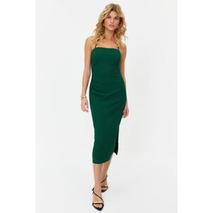 Trendyol Green Bodyconed Slit Maxi Pencil Skirt Woven Dress