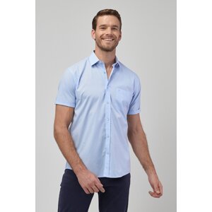 ALTINYILDIZ CLASSICS Men's Light Blue Regular Fit Relaxed Fit Short Sleeve Shirt