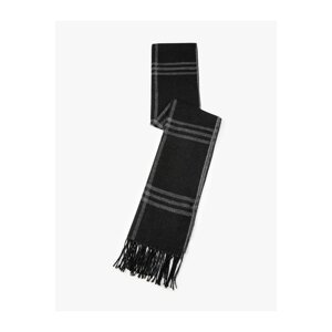 Koton Checked Scarf with Tassel Detail.