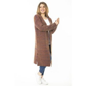 Šans dámský vícebarevný dlouhý pletený svetr s rozparkem ve velikosti Plus Size