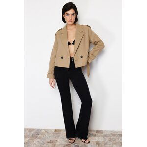 Trendyol Mink Premium Woven Trench Coat Blazer Jacket