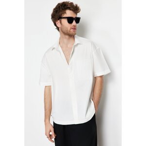 Trendyol White Oversize Fit Shirt with Hem Stopper Accessory