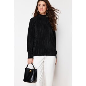 Trendyol Black Pleated Knitted Tunic