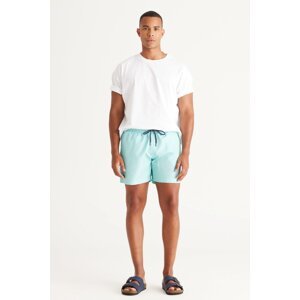 AC&Co / Altınyıldız Classics Men's Mint Standard Fit Regular Cut Quick Dry Patterned Swim Shorts with Side Pockets Swimsuit