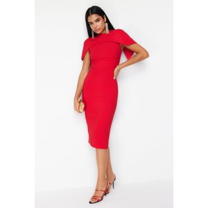 Trendyol Red Sleeve Detailed Elegant Evening Dress