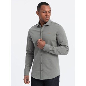 Pánské bavlněné tričko Ombre REGULAR z jednoduchého úpletu - světle khaki