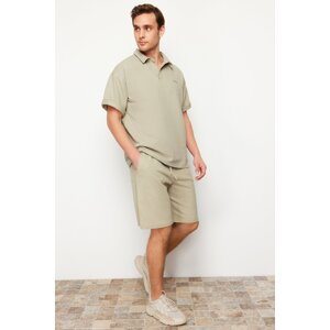 Trendyol Stone Oversize Fit Knitted Comfortable Fabric Shorts