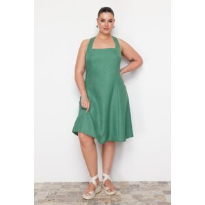 Trendyol Curve Green Aerobin Woven Plus Size Dress