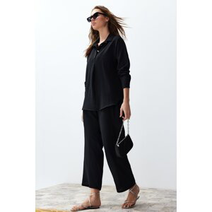 Trendyol Black Buttoned Shirt and Trousers Woven Bottom-Top Set