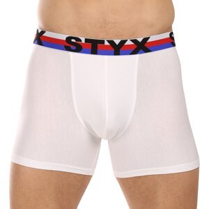 Pánské boxerky Styx long sportovní guma bílé trikolóra