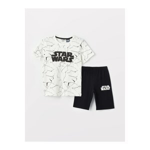 LC Waikiki LCW Kids Crew Neck Star Wars Printed Short Sleeve Boys Shorts Pajamas Set.