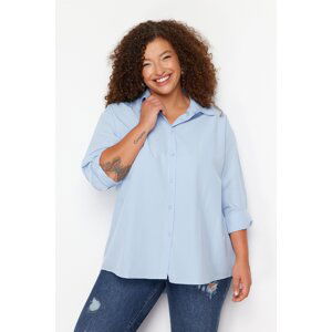 Trendyol Curve Light Blue Woven Shirt