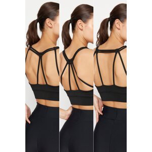 Trendyol Black 3 Different Uses Supportive/Styping Back String Strap Knitted Sports Bra