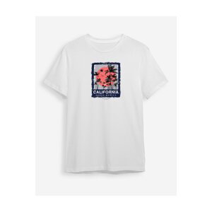 Trendyol White California Printed Regular Cut T-shirt