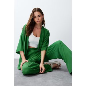Trendyol Green Relaxed/Comfortable Cut Kimono Knitted Two Piece Set