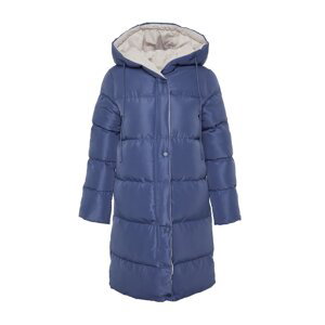 Trendyol Grey-Blue Reversible Hooded Water Repellent Long Puffer Jacket