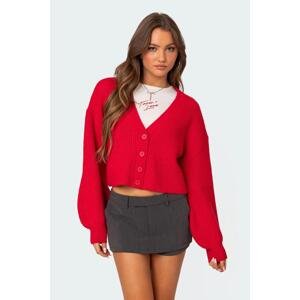 Madmext Red Buttoned Knitwear Sweater Cardigan