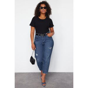 Trendyol Curve Black Camisole Knitted Plus Size Blouse