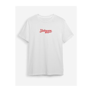 Trendyol White Text Printed Regular Cut T-shirt