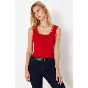 Trendyol Red Chain Detailed Knitwear Blouse