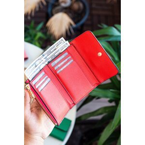 Garbalia Vargas Red Women's Wallet with Zipper and Banknote Compartmen