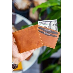 Garbalia Kangaroo Genuine Leather Rfid Blocker Crazy Tan Wallet Card Holder