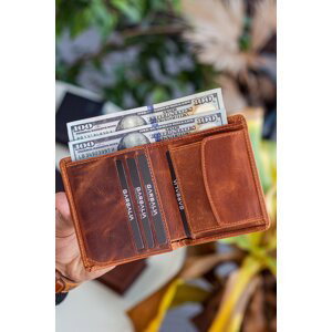Garbalia Dallas Genuine Leather Crazy Tan Men's Wallet with Rfid Blocker Coin Compartment