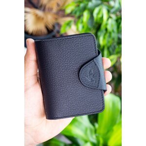 Garbalia Genuine Leather Black Unisex Wallet with Insert Card Holder