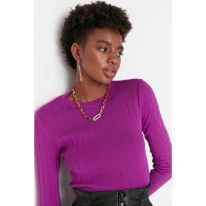Trendyol Purple Basic Crew Neck Knitwear Sweater