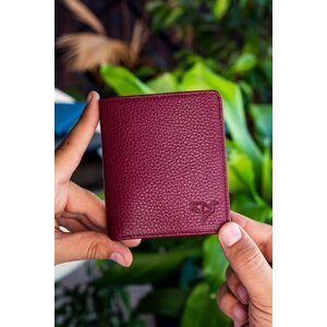 Garbalia Canada Genuine Leather Claret Red Men's Wallet with Coin Compartment