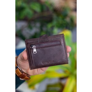Garbalia Stockholm Crazy Brown Genuine Leather Wallet with a Coin Compartment