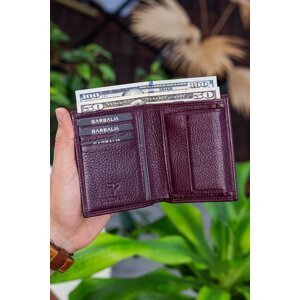 Garbalia Denver Genuine Leather Claret Red Card Holder Wallet with Coin Hole