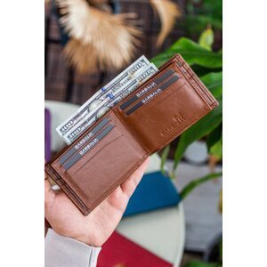 Garbalia Arsenal Genuine Leather Men's Wallet with Rfid Blocker Horizontal Ging