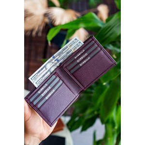 Garbalia Claret Red Men's Wallet Made of Genuine Leather