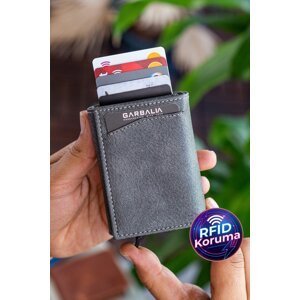 Garbalia Gray Card Holder Wallet with Lyons Mechanism