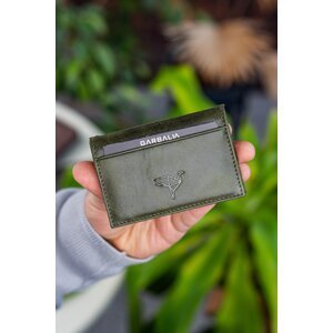 Garbalia Vera Genuine Leather Crazy Green Unisex Card Holder Wallet