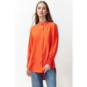 Trendyol Orange Linen Aerobin Woven Shirt