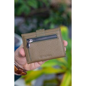 Garbalia Stockholm Genuine Leather Green Wallet with Coin Compartmen