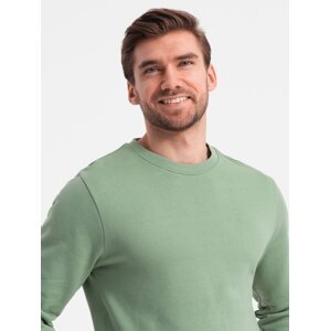 Ombre Men's BASIC sweatshirt with round neckline - green