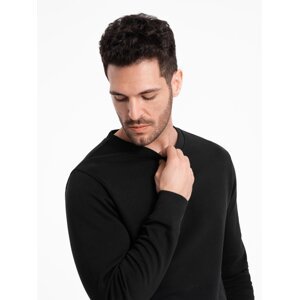 Ombre BASIC men's sweatshirt with round neckline - black