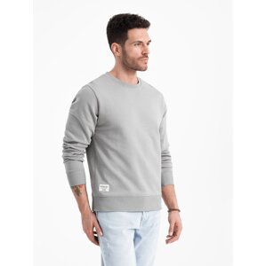Ombre BASIC men's sweatshirt with round neckline - grey