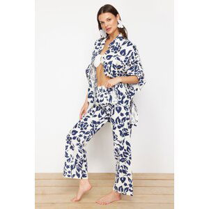 Trendyol Floral Print Woven Kimono Pants Set