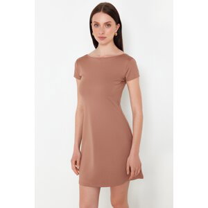 Trendyol Mink More Sustainable A-Line/A-Line Form Flexible Knitted Mini Dress