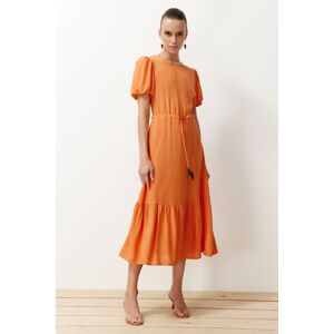 Trendyol Tile Gather Detailed Flounce Maxi Woven Dress