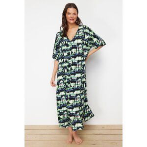Trendyol Abstract Patterned Wide Fit Midi Woven Beach Dress
