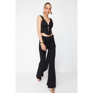 Trendyol X Zeynep Tosun Black Knitted Accessory Detail Trousers