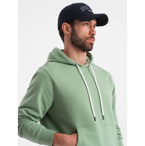 Ombre Men's kangaroo sweatshirt with hood - green