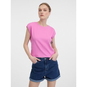 Orsay Růžové dámské crop tričko s krátkým rukávem - Dámské