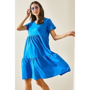 XHAN Blue V-neck Viscose Dress